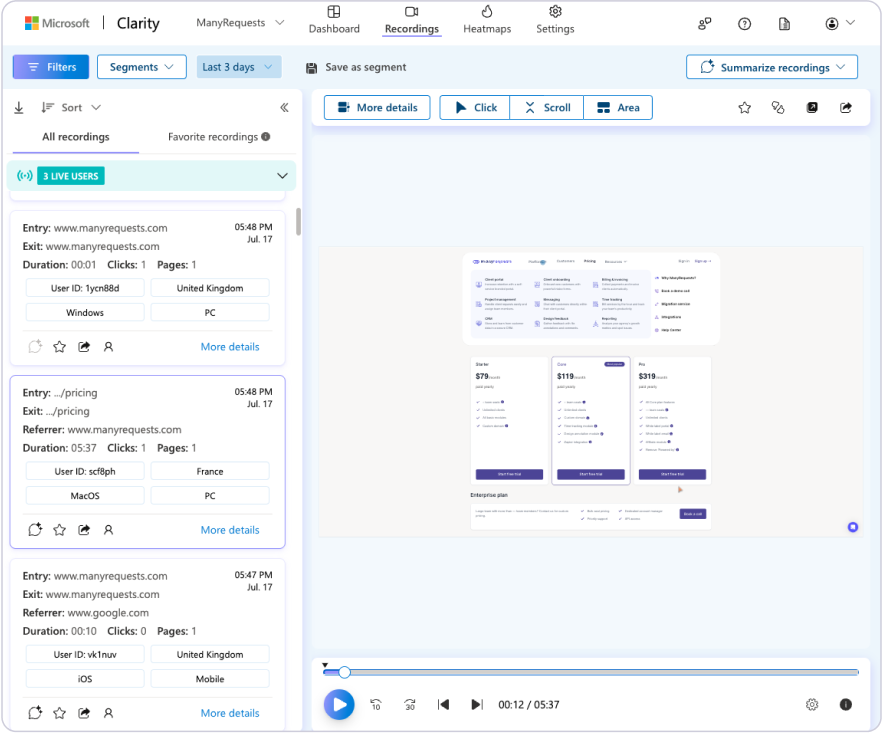 manyrequests-case-study-clarity-behavior-tracking